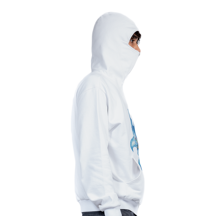 BALACLAVA HOODIE ZIP-UP (white)