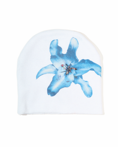 Floral knit beanie