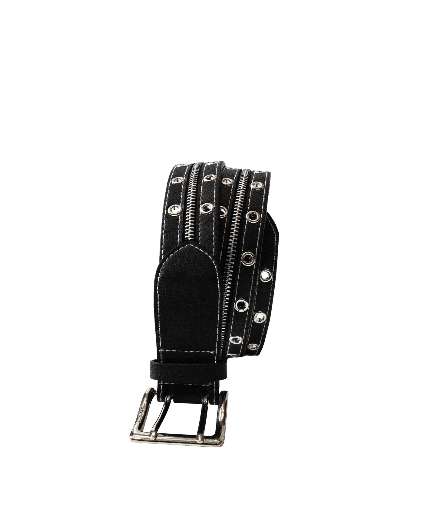 LEATHER ZIPPER BELT (black)