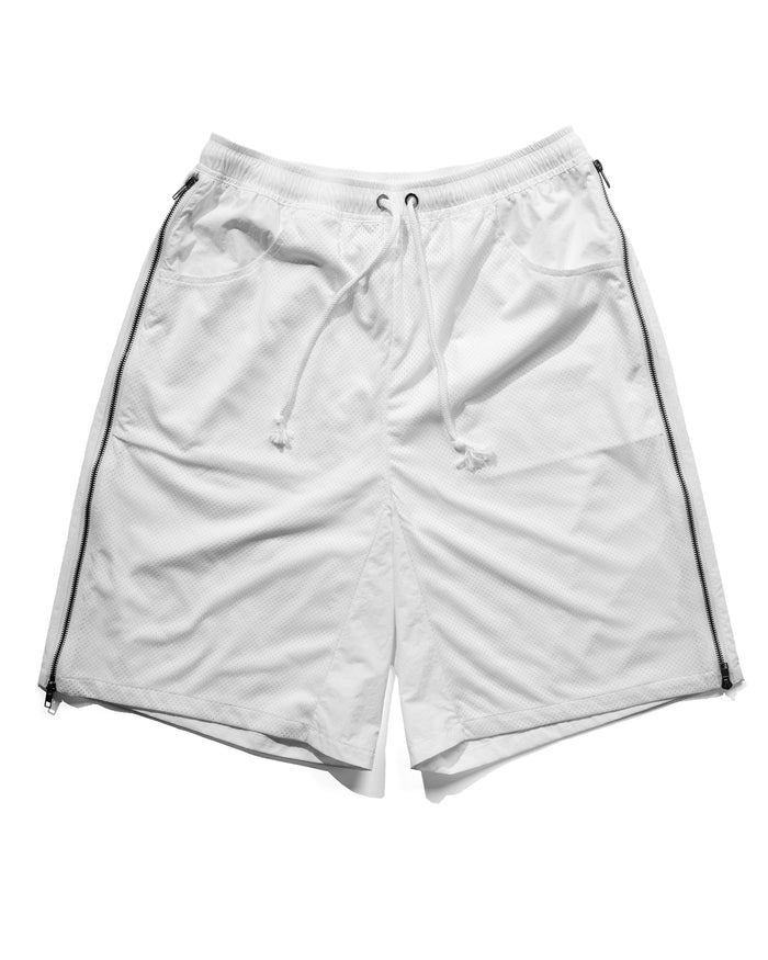 ZIP MESH SHORTS (white)